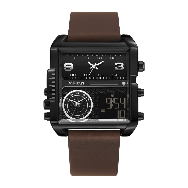 Yashidun Brand Watch Multifunctional Men's Watch Large Dial Men's Watch Genuine Leather Foreign Trade Watch Men's Wholesale