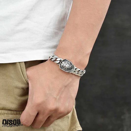 Xiangxu new retro domineering lion bracelet personality men's punk rock fashion Cuban chain factory direct sales